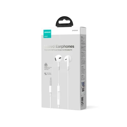 JOYROOM JR-EW01 3.5MM Wired Series Half In-Ear Wired Earphones white